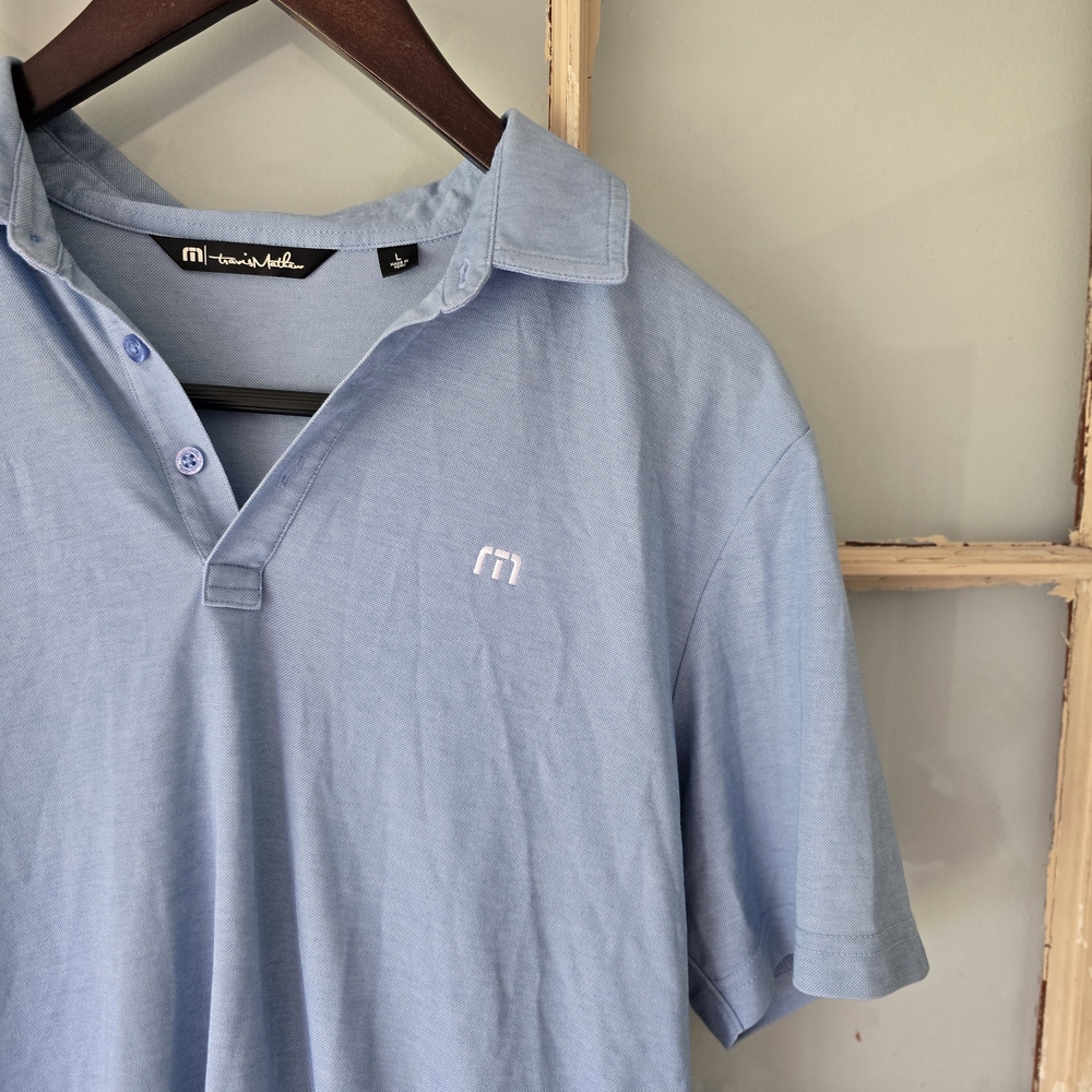 Travis Mathew Light Blue Polo Shirt